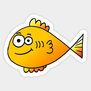 Happy Goldfish Doodle Sticker